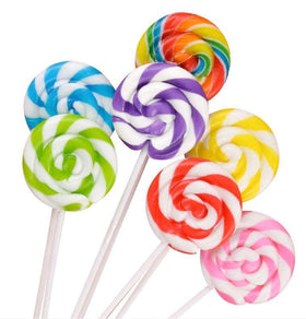 RBBZ Party pink swirl lollipops with bow for festive desserts