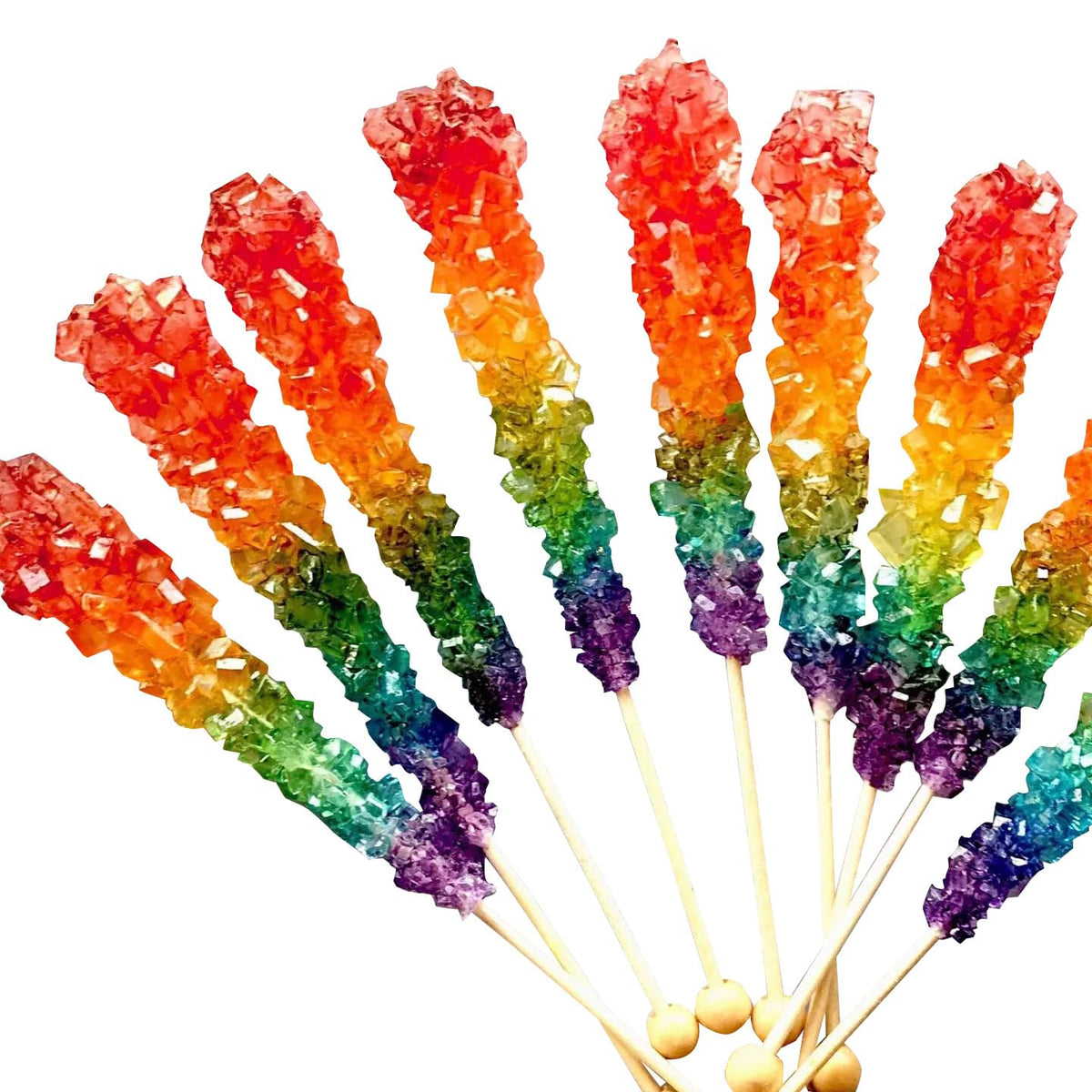 RBBZ Party Rainbow Rock Candy Stick 4.5-inch display for celebrations.