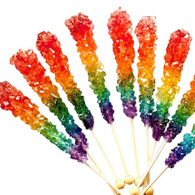 RBBZ Party Rainbow Rock Candy Stick 4.5-inch display for celebrations.