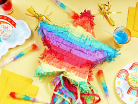 RBBZ Party Rainbow Rock Candy Stick arranged in a candy buffet appealing to kids.