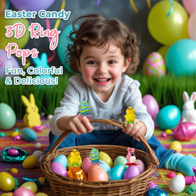 Vibrant spring colors, fun ring-shaped lollipops for celebrations