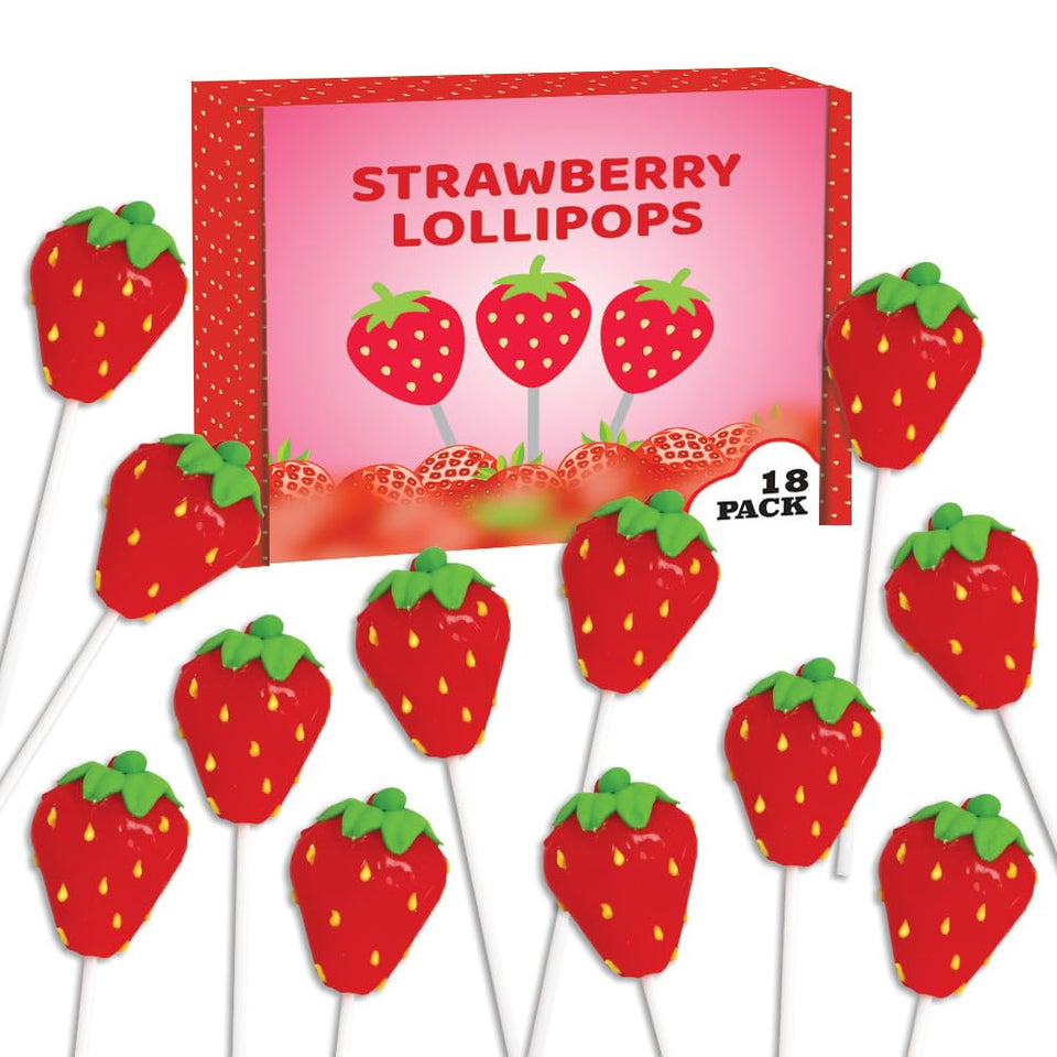 RBBZ Party strawberry-shaped lollipops are ideal for party favors and celebrations.