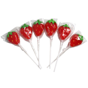 RBBZ Party strawberry-shaped lollipops, perfect for birthdays and quick, shareable treats.