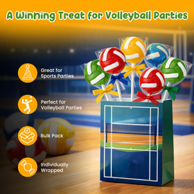 RBBZ Party Volleyball Candy Lollipops kid-friendly packaging for easy gifting.