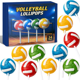 RBBZ Party Volleyball Candy Lollipops wrapped for freshness and easy sharing.