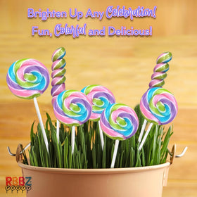 RBBZ Party Easter colors closeup showcases pastel swirl and twist designs beautifully themed.