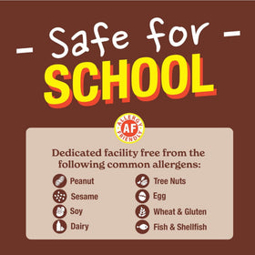 Individually wrapped 0.85 oz bars for on-the-go snacks and school lunches.