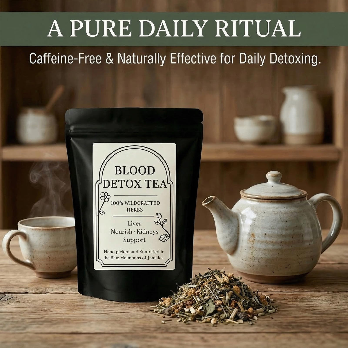 RCSCBC Blood Detox Tea Jamaica 170g pack illustrates customizable strength for personal taste