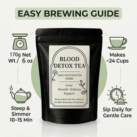 RCSCBC Blood Detox Tea Jamaica steeping cup releases natural aroma and soothing flavor