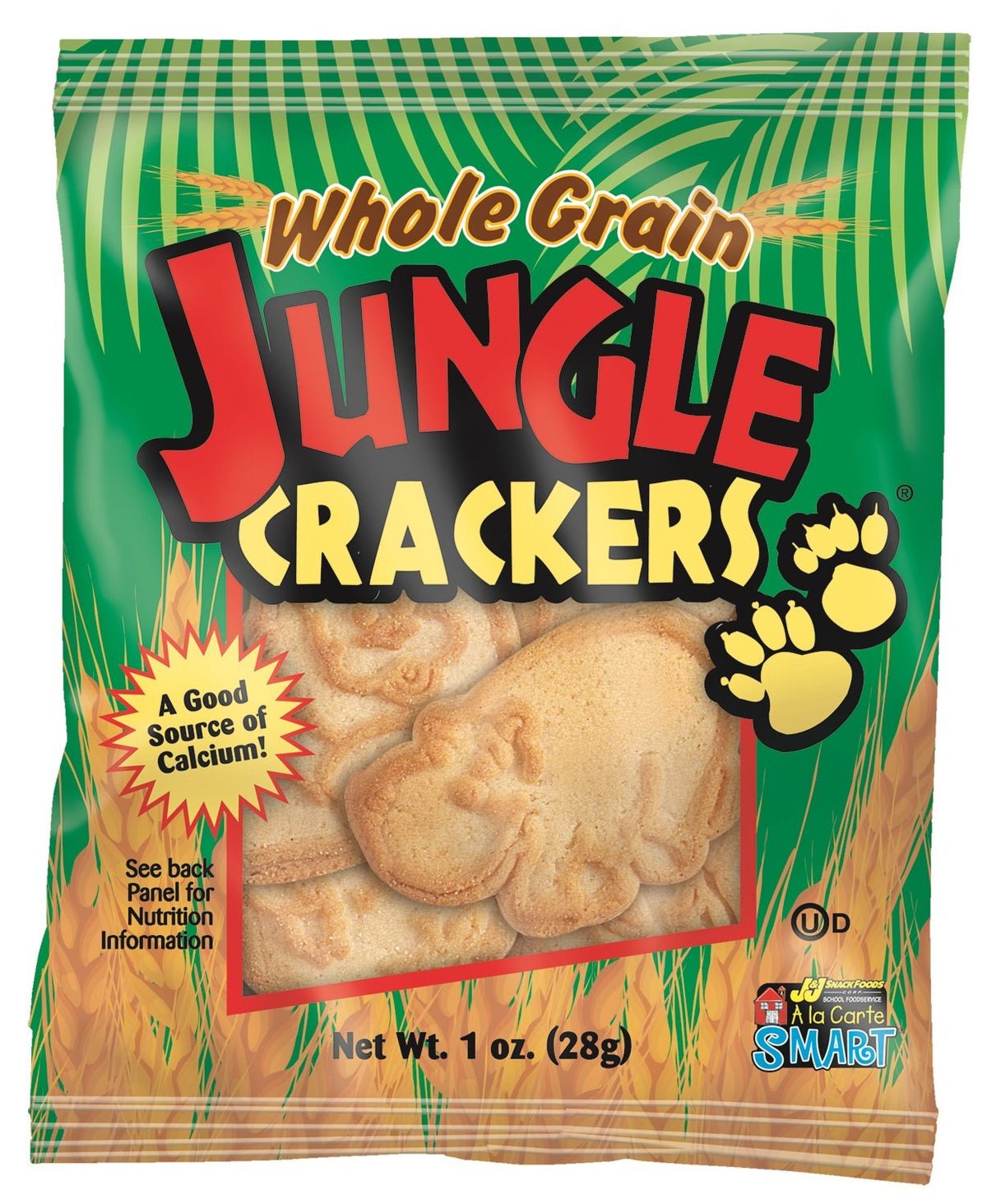 Readi-Bake BeneFIT Jungle Animal Crackers pack showing wholesome whole grain snack for kids