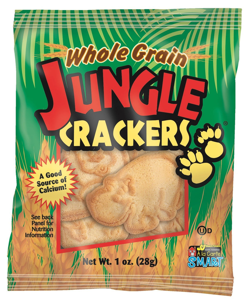 Readi-Bake BeneFIT Jungle Animal Crackers pack showing wholesome whole grain snack for kids