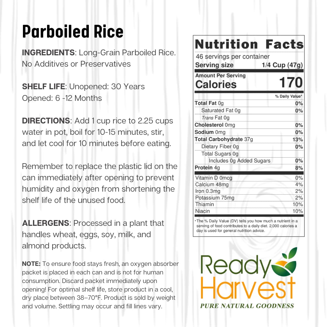 Ready Harvest Emergency Rice with vegetables idea for complete meals.