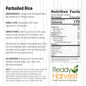 Ready Harvest Emergency Rice with vegetables idea for complete meals.