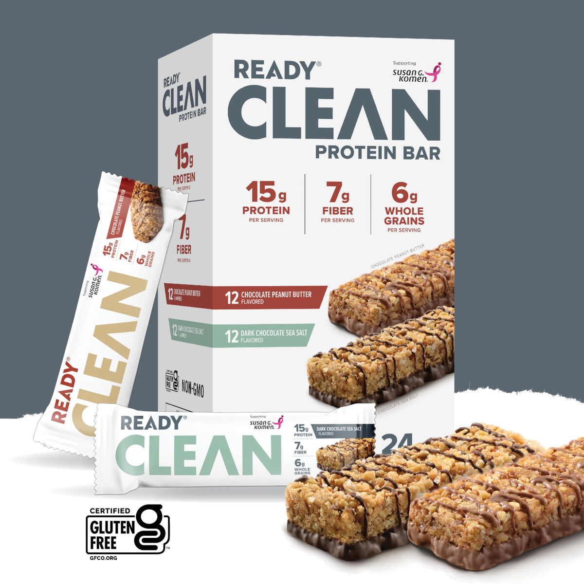 Close-up of flaxseeds and ingredients from Ready Bar highlight clean nutrition.