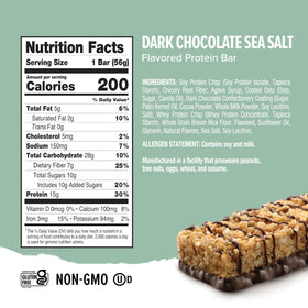 Nutrition facts panel on Ready Bar emphasizes protein and fiber content.