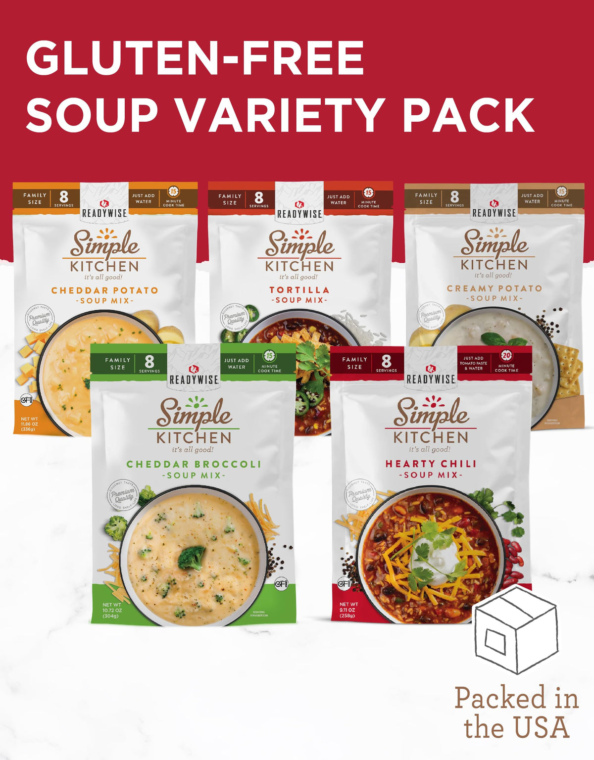 ReadyWise 40-serving bundle provides generous portions for family dinners or groups.