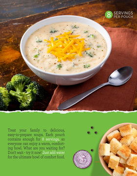 ReadyWise instant soup with water offers meals at camp or home.