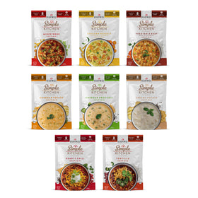 ReadyWise Simple Kitchen Soup Sampler Pack front view for easy pantry access.