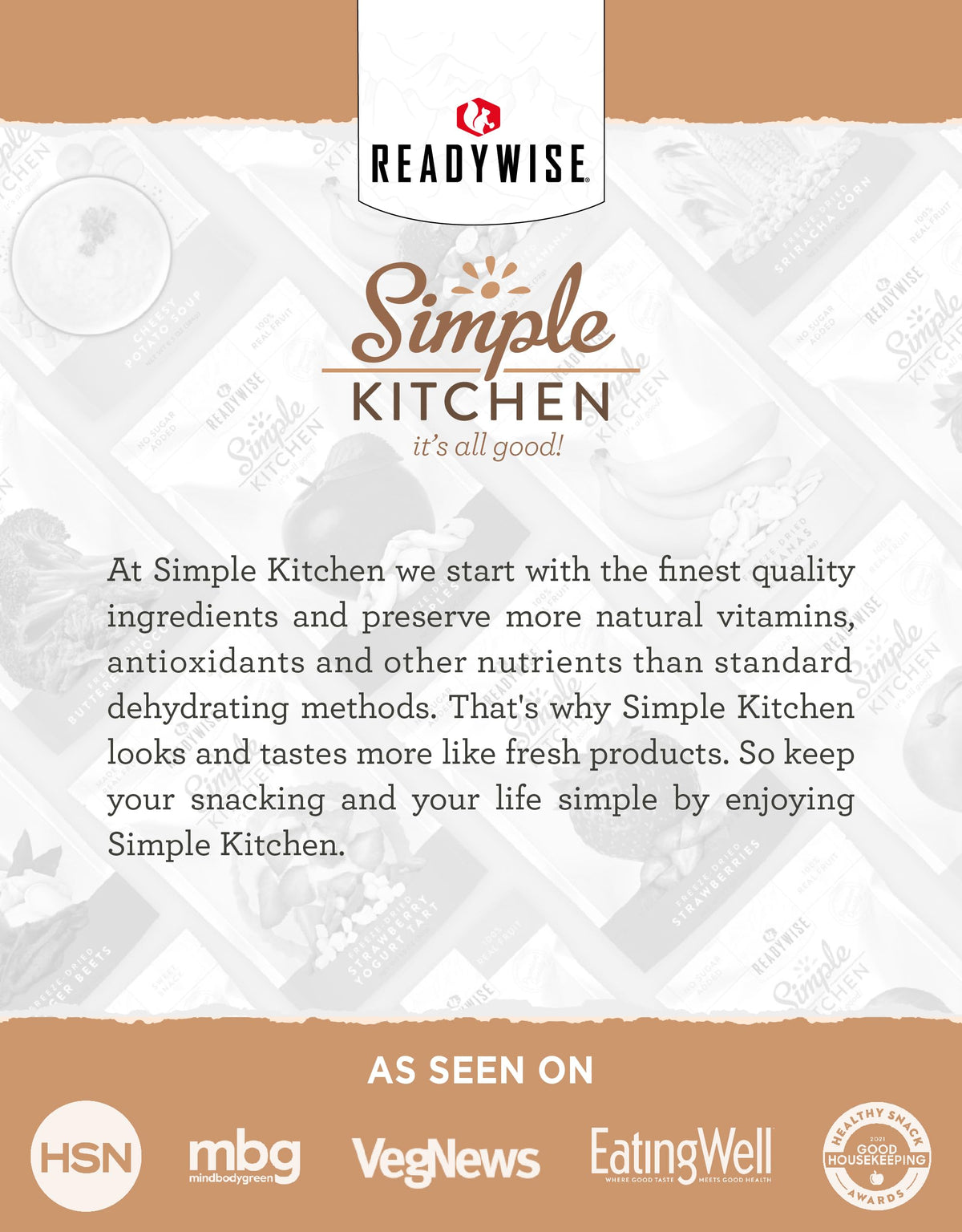 ReadyWise USA-made ingredients underscore quality for wholesome quick meals.