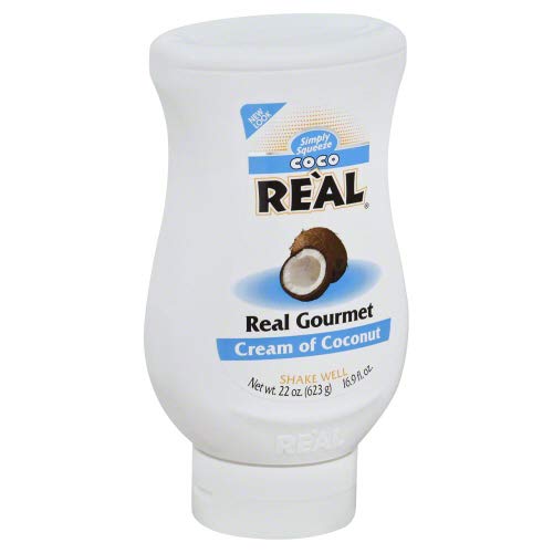 Real Coco Cream of Coconut 22 oz bottle pour, ideal for tropical cocktails and bartending
