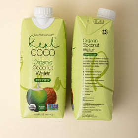 Real Coco twelve-pack packaging for convenient daily hydration.