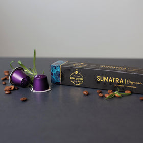 REAL COFFEE GREAT TASTE Nespresso Original cocoa-notes capsules with chocolate hints.