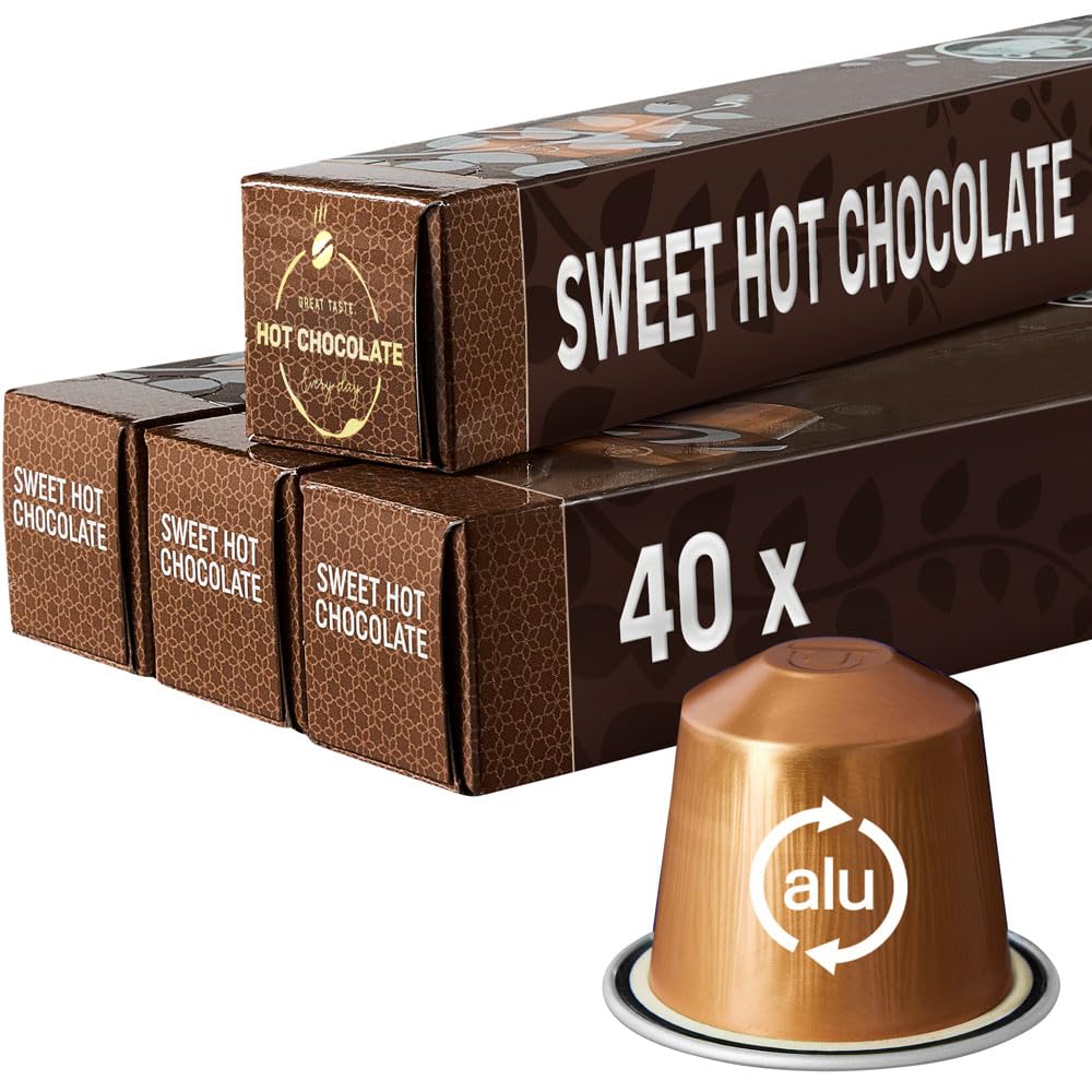REAL COFFEE GREAT TASTE Sweet hot chocolate pods for Nespresso Original Line, smooth, quick indulgence.