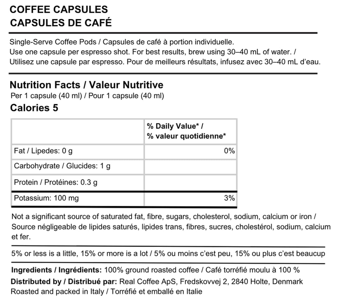 REAL COFFEE TORINO flavor notes of fresh fruit, flowers, and honey