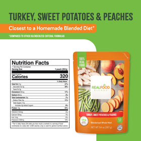Real Food Blends 320-calorie puree, ideal for lunch or dinner