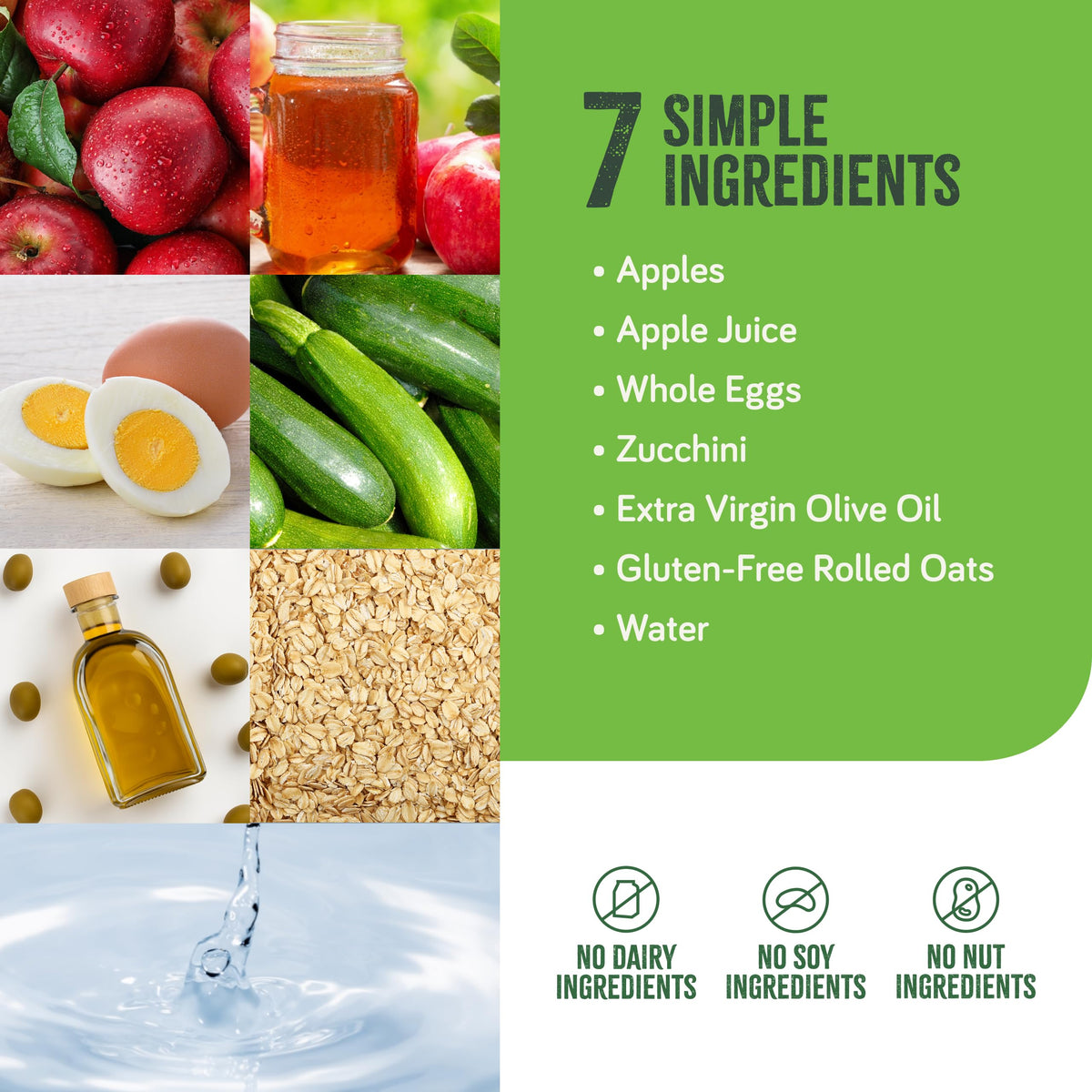 Real Food Blends ingredient-rich puree highlighting eggs, apples, and oats