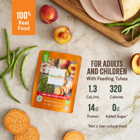 Real Food Blends 12-pack 9.4 oz pouches, convenient shelf-stable meals