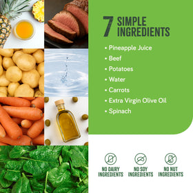 Real Food Blends shelf-stable puree meal packaging illustration.