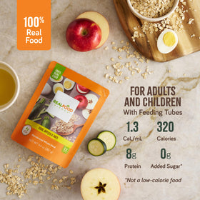 Real Food Blends shelf-stable puree packaging for convenient storage