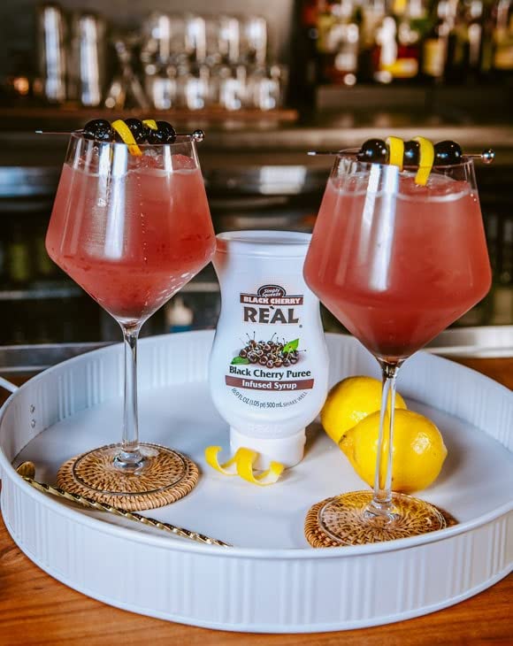 Reàl Fruit Infused Syrup pour bottle enables quick, mess-free mixing