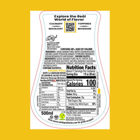 Reàl Infused Exotics banana puree syrup squeeze-action enables quick pours