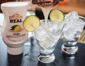 Real Infused Exotics Ginger Reàl Syrup ideal for Italian sodas.