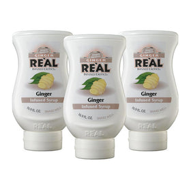 Reàl Infused Exotics Ginger Syrup pack of 3 bottles for versatile beverages.