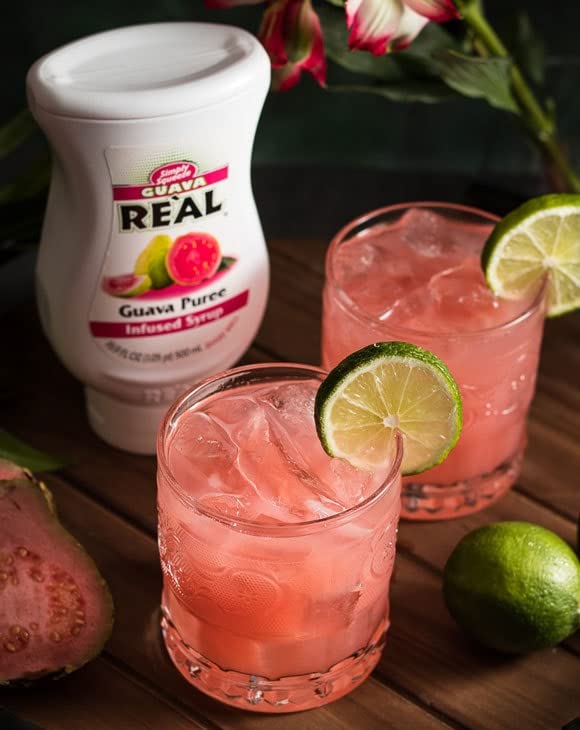 Close-up of guava syrup spout on the Reàl Infused Exotics bottle