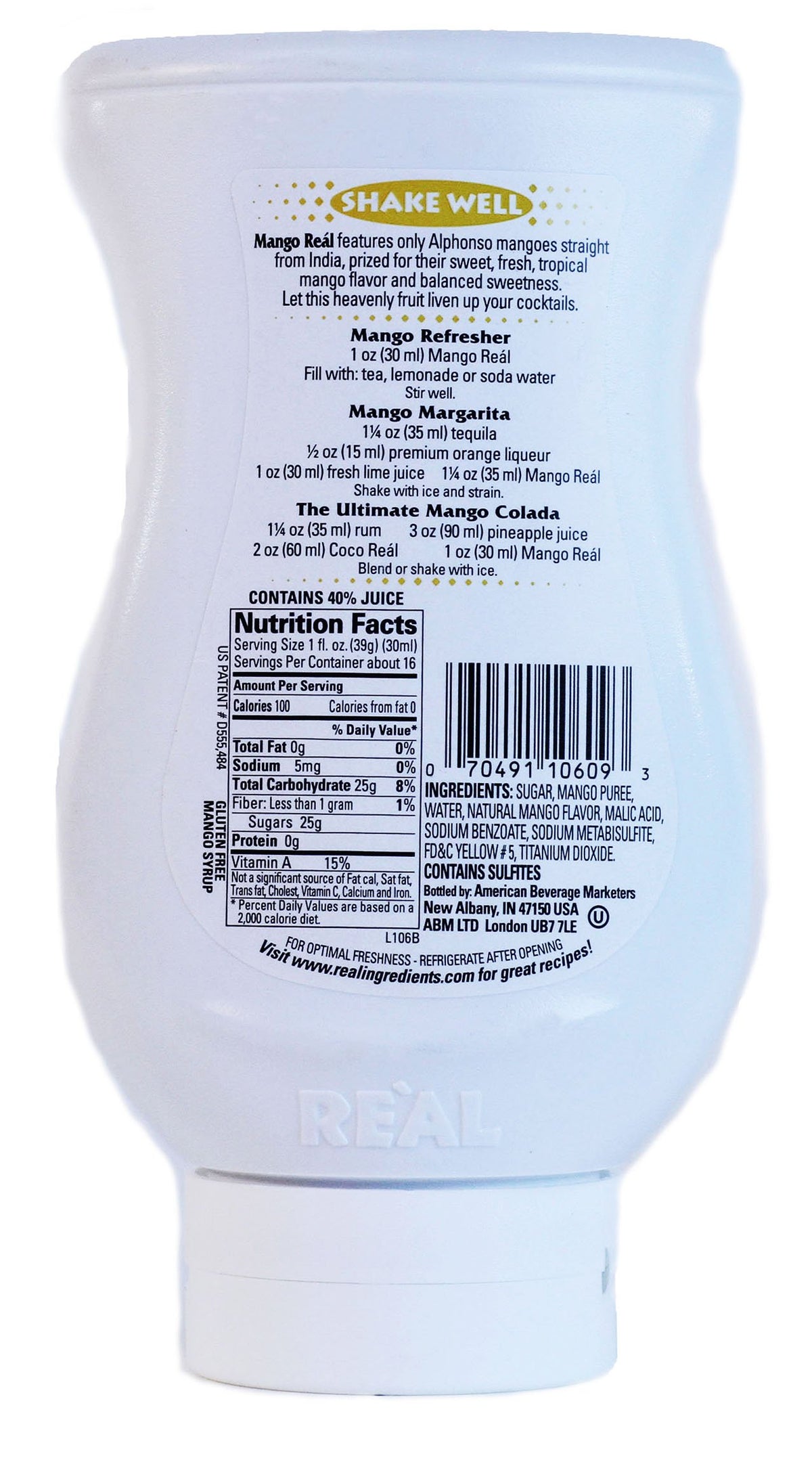 Reàl Infused Exotics Mango Reàl squeezable bottle enables mess-free flavor additions.