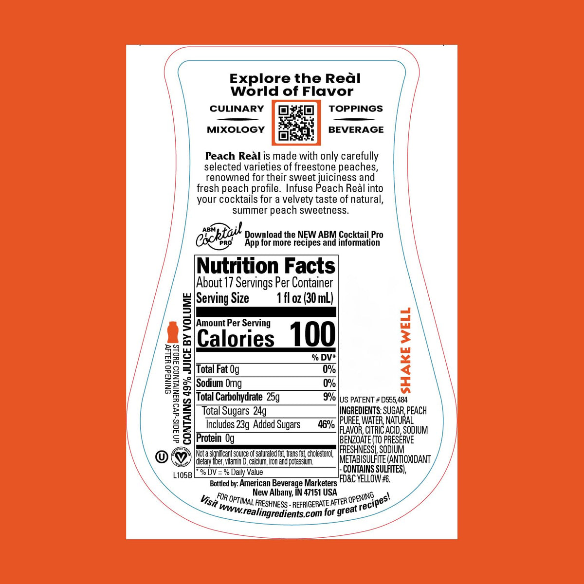 Freshness barrier in Real Infused Exotics Peach Syrup preserving flavor and texture