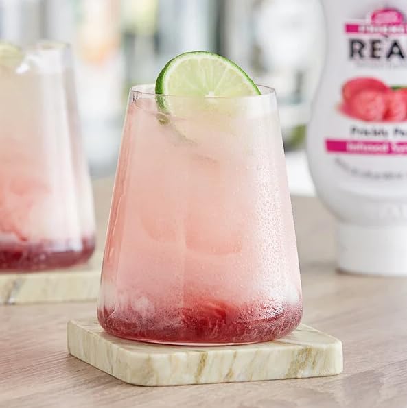 Real Infused Exotics Prickly Pear Syrup bottle squeeze showing mess-free storage