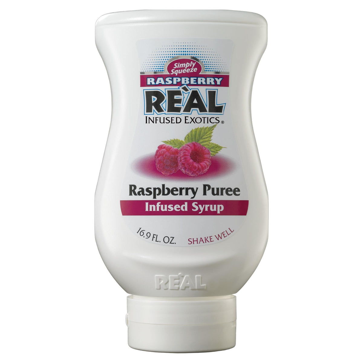 Real Infused Exotics Raspberry Syrup bottle for dessert toppings