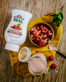 Real Infused Exotics Raspberry Syrup gift ready bottle
