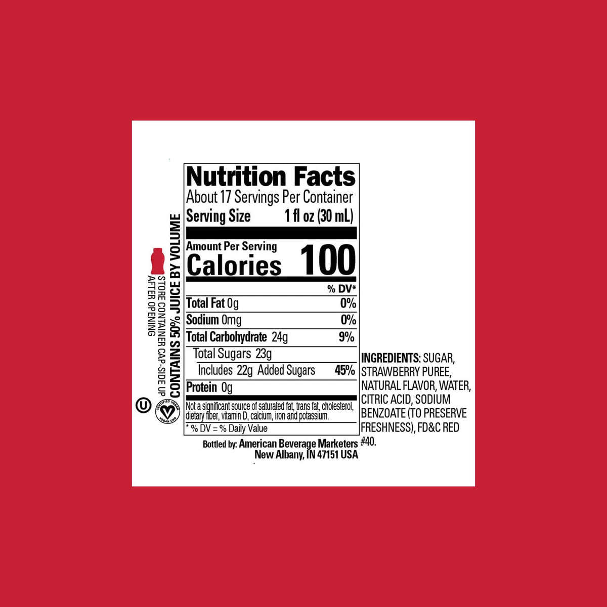 Reàl Infused Exotics strawberry puree with spout detail for drip-free mixing.