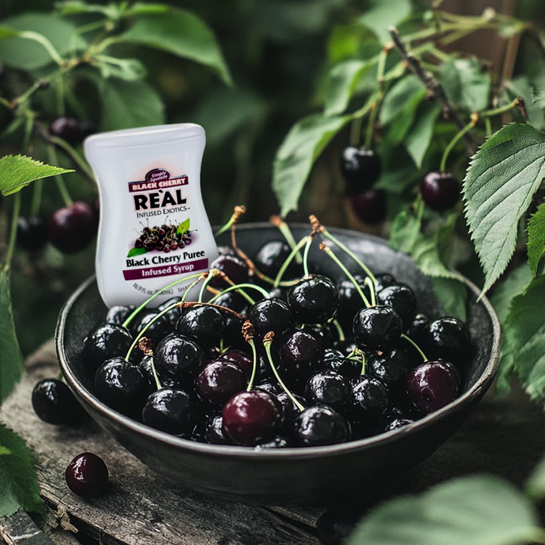 Reàl Infused Exotics volcano spout dispensing supports clean, drip-free mixing.