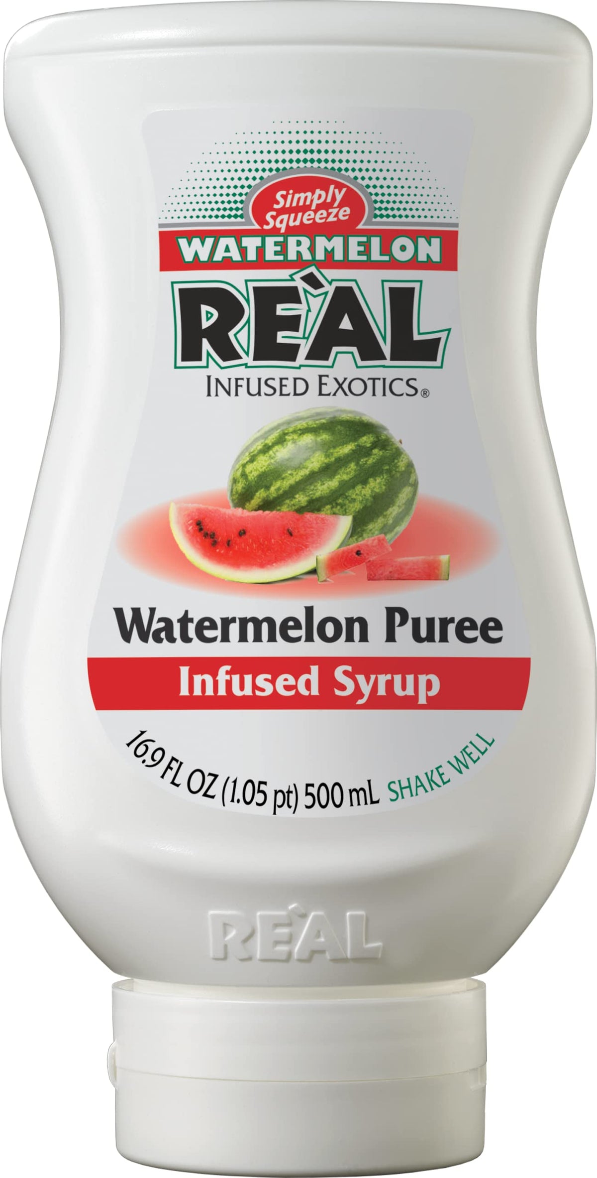 Reàl Infused Exotics Watermelon Syrup bottle ready for cocktails