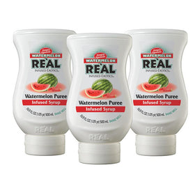 Reàl Infused Exotics Watermelon Syrup pack of 3 bottles for versatile use.