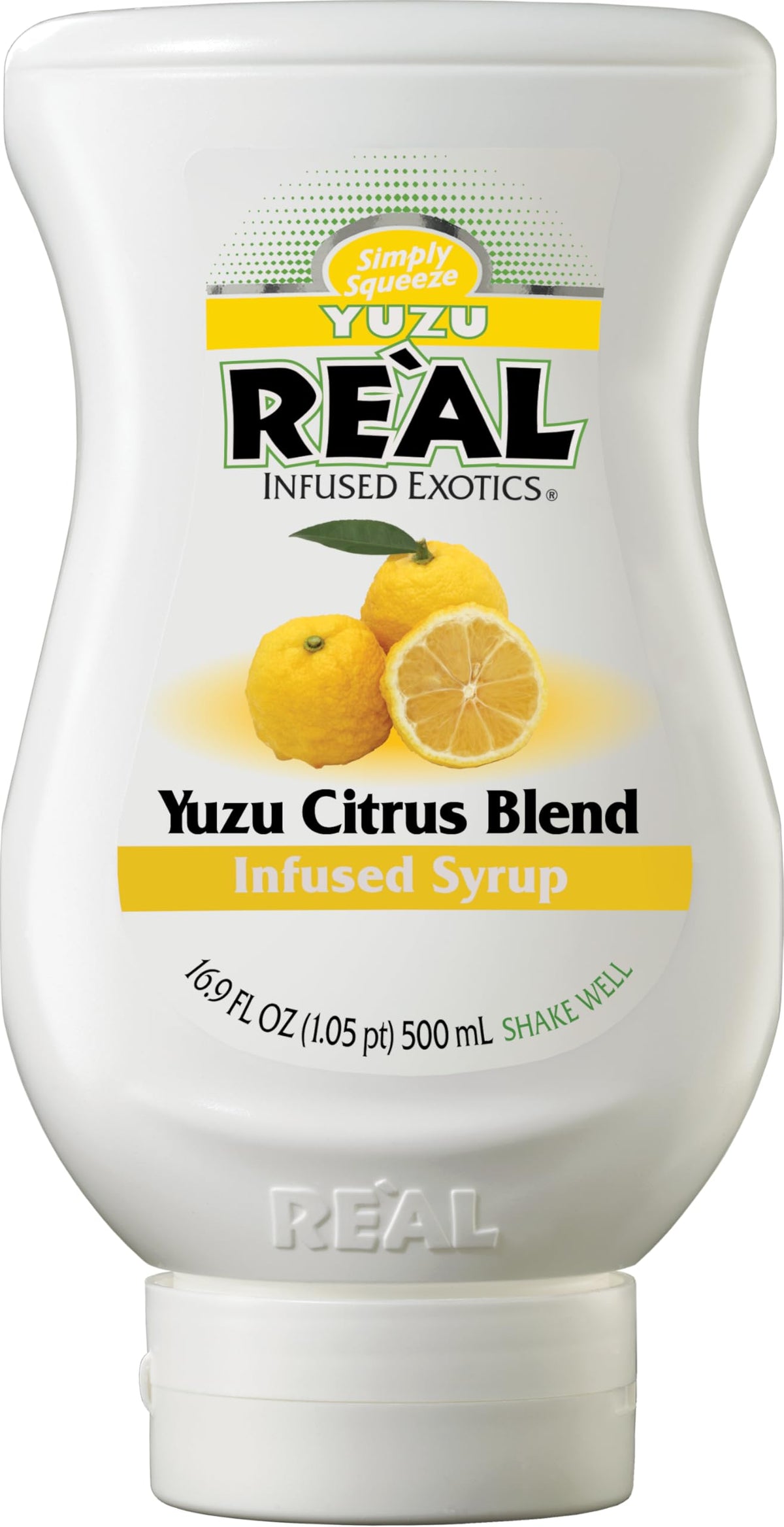 Real Infused Exotics Yuzu bottle pour highlights bright citrus flavor for cocktails