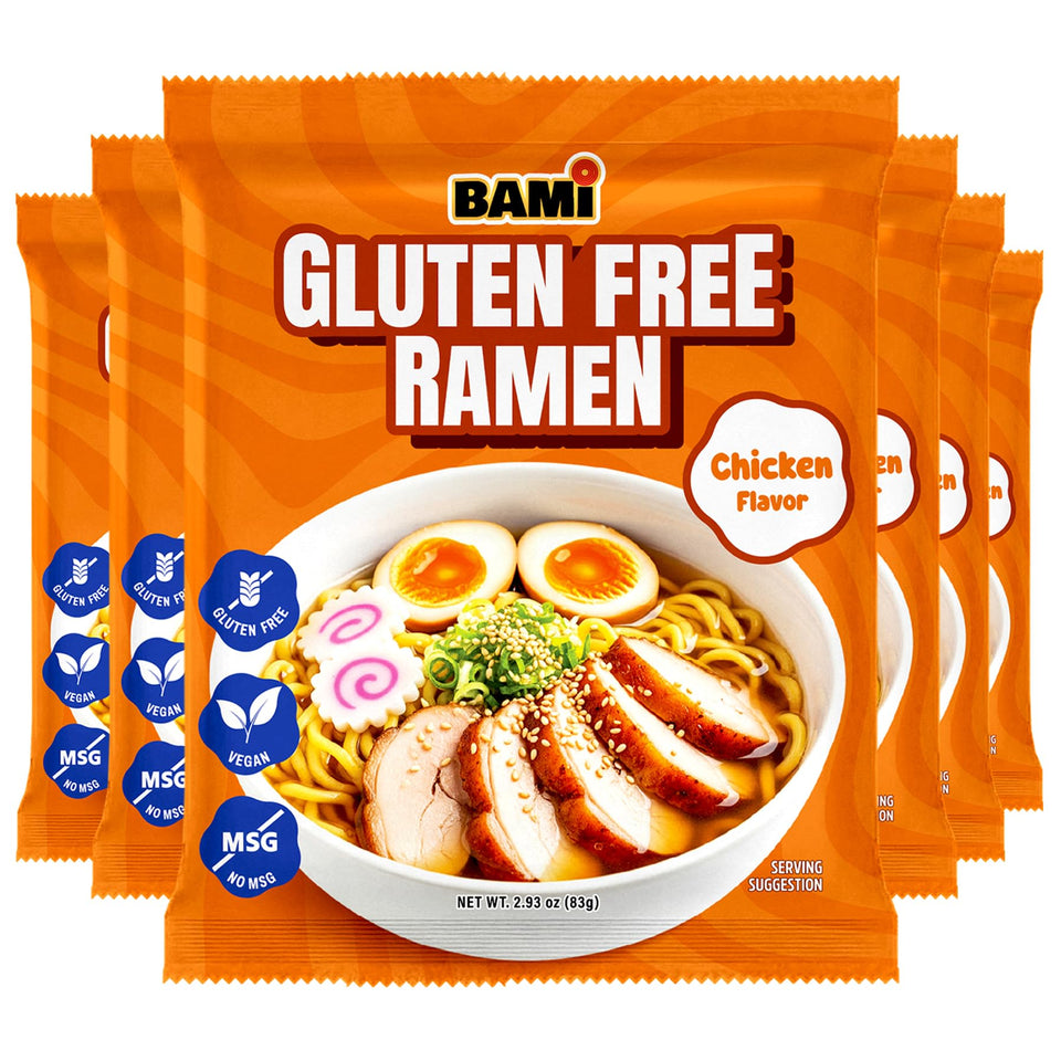 Real Naturals BAMI gluten-free ramen chicken flavor pack for quick weeknight meals.