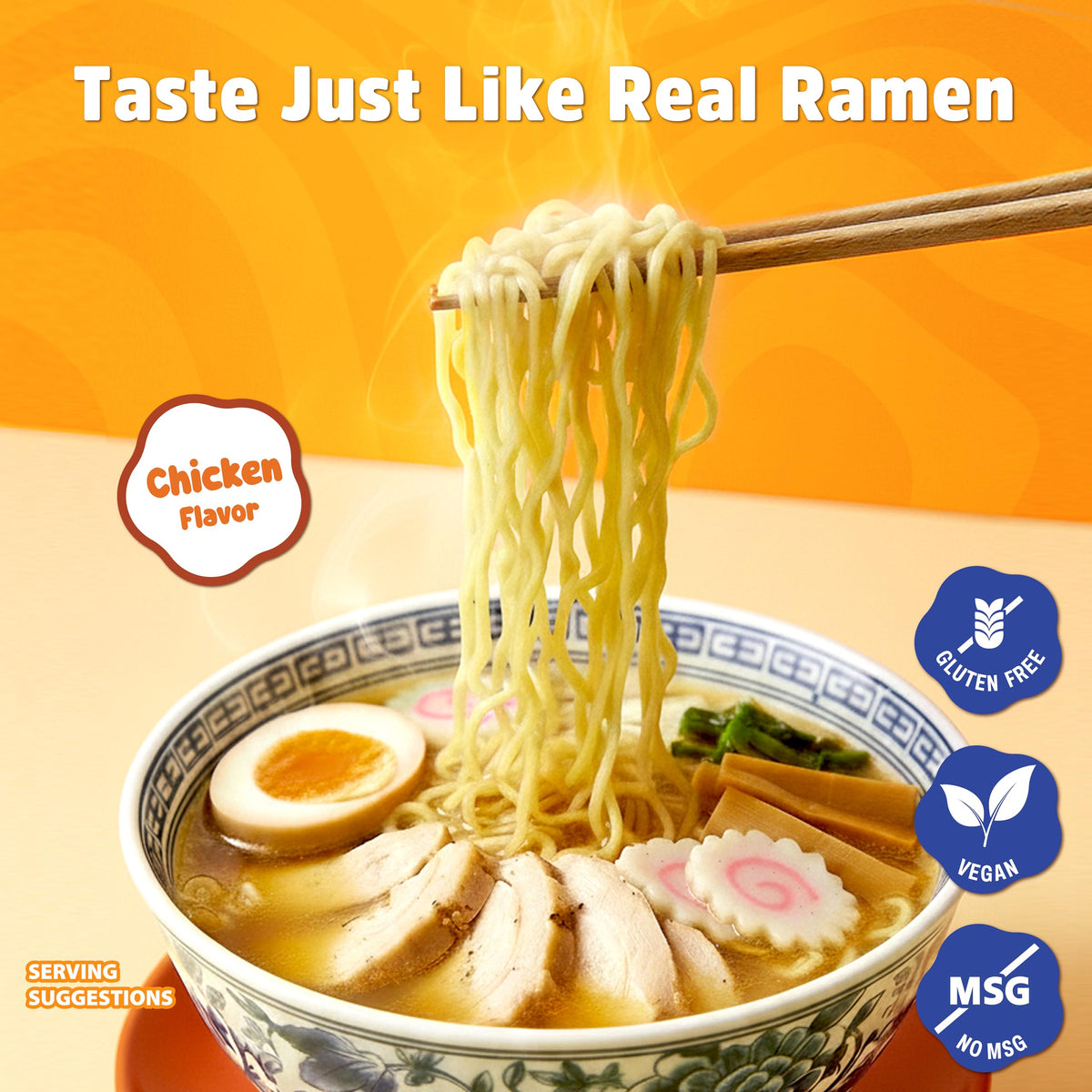 Real Naturals BAMI gluten-free ramen noodles packets stacked for easy meal prep.